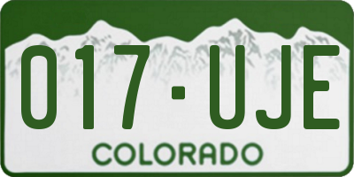 CO license plate 017UJE