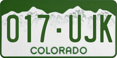 CO license plate 017UJK