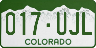 CO license plate 017UJL