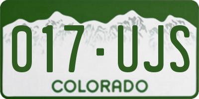 CO license plate 017UJS