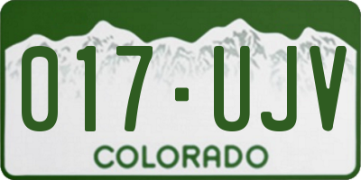 CO license plate 017UJV