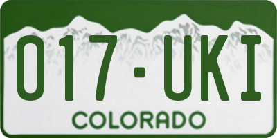 CO license plate 017UKI