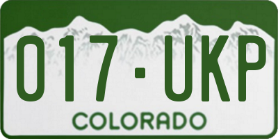 CO license plate 017UKP