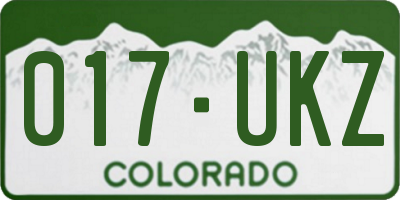 CO license plate 017UKZ