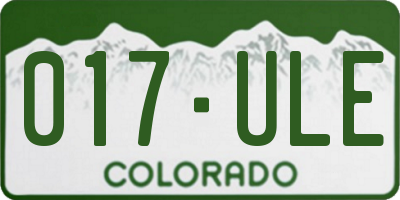 CO license plate 017ULE