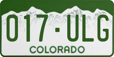 CO license plate 017ULG