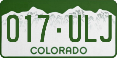 CO license plate 017ULJ