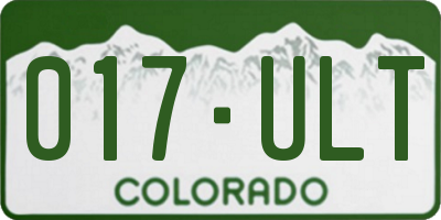 CO license plate 017ULT