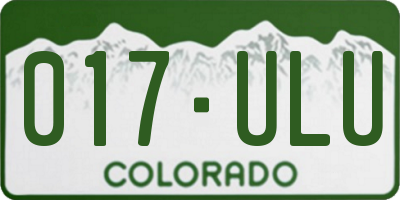 CO license plate 017ULU