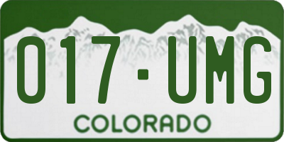 CO license plate 017UMG