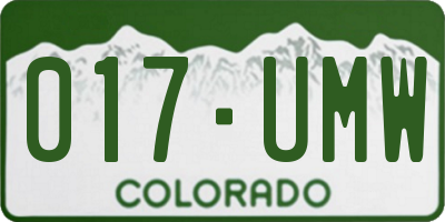CO license plate 017UMW