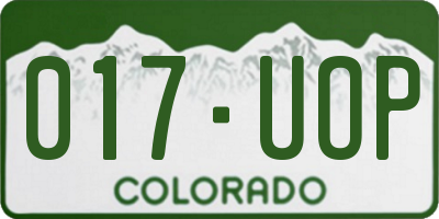 CO license plate 017UOP
