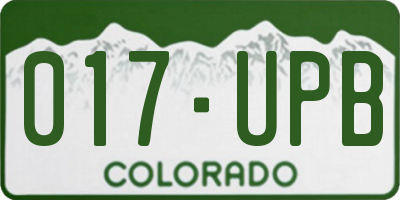 CO license plate 017UPB