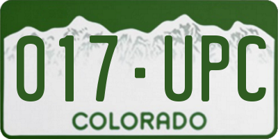 CO license plate 017UPC