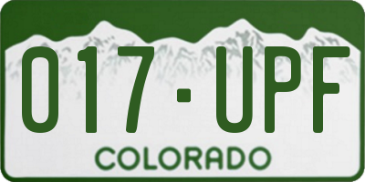 CO license plate 017UPF