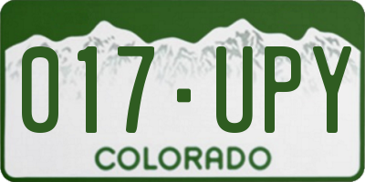 CO license plate 017UPY