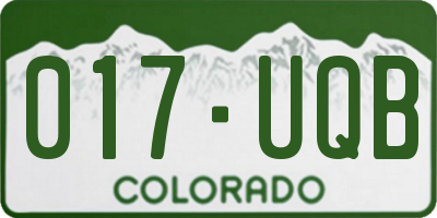 CO license plate 017UQB