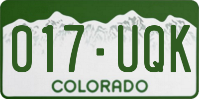 CO license plate 017UQK