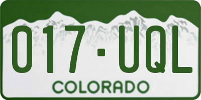 CO license plate 017UQL