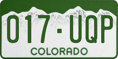 CO license plate 017UQP