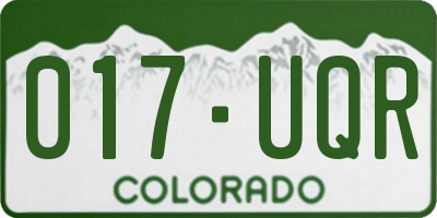CO license plate 017UQR