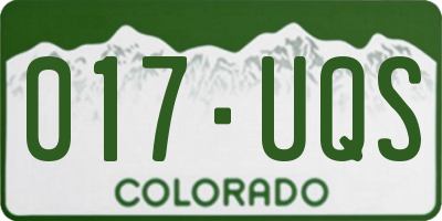CO license plate 017UQS