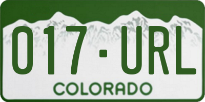 CO license plate 017URL