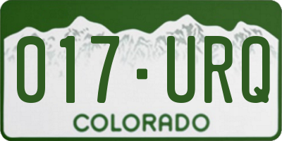 CO license plate 017URQ