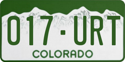 CO license plate 017URT