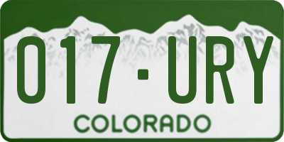 CO license plate 017URY