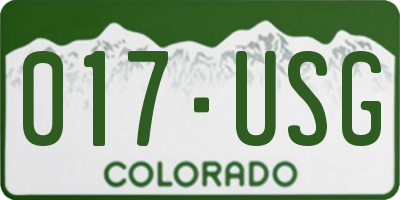 CO license plate 017USG