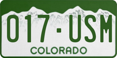 CO license plate 017USM
