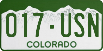 CO license plate 017USN