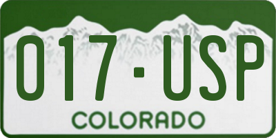 CO license plate 017USP