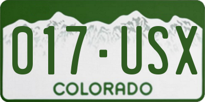 CO license plate 017USX