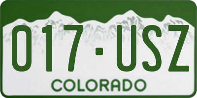 CO license plate 017USZ