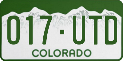 CO license plate 017UTD