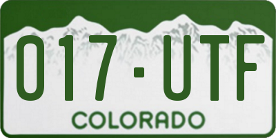 CO license plate 017UTF