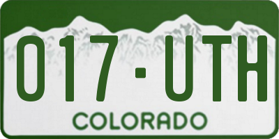 CO license plate 017UTH