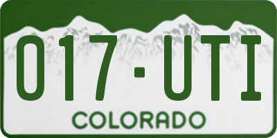 CO license plate 017UTI