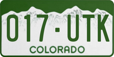 CO license plate 017UTK