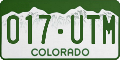 CO license plate 017UTM