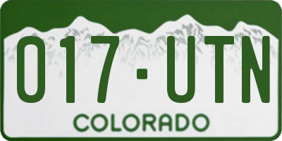 CO license plate 017UTN