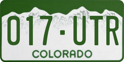 CO license plate 017UTR