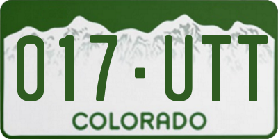 CO license plate 017UTT