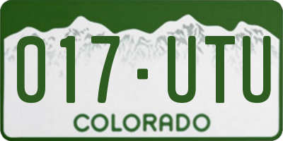 CO license plate 017UTU