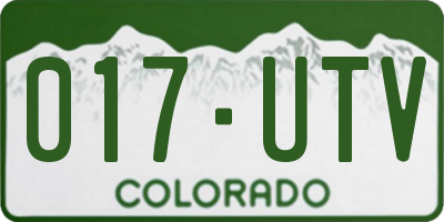 CO license plate 017UTV