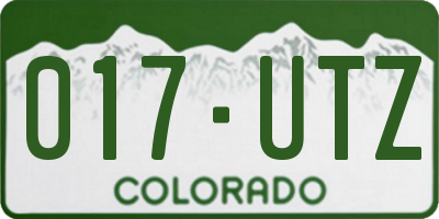 CO license plate 017UTZ