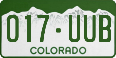 CO license plate 017UUB