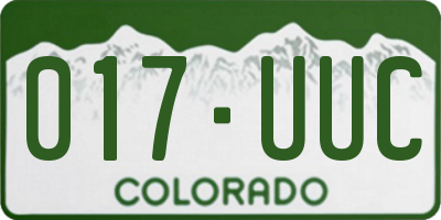 CO license plate 017UUC